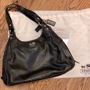 Black leather Coach purse